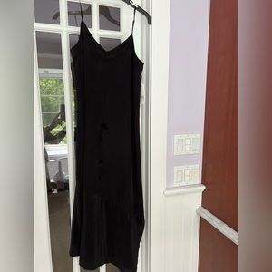 Equipment black silk slip dress nwt size S flounce hem